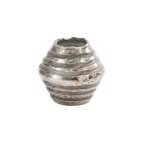 Bougeoir - - Conique - Verre antique - Argent - 10x10x9 cm