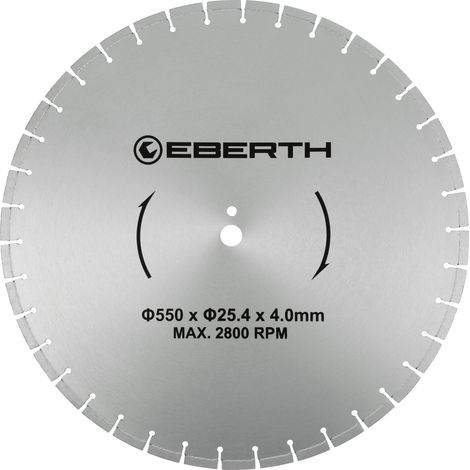 EBERTH Trennscheibe Diamanttrennscheibe für Stein, Beton, Fliesen und Feinsteinzeug, Diamantscheibe mit 550mm Durchmesser, 25,4mm Bohrung 4,0mm Stärke, Diamant Trennscheibe f. Granit, Keramik, Marmor
