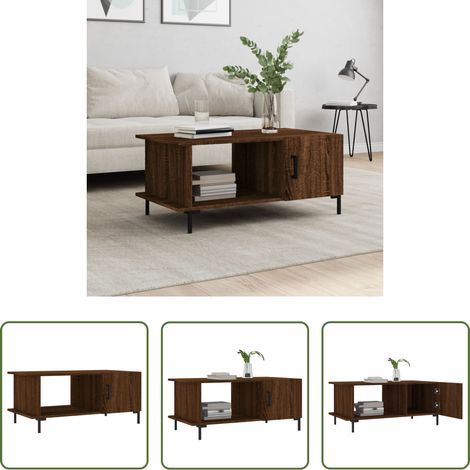 Holzwerkstoff - Couchtisch Braun Eichen-Optik 90x50x40 cm Holzwerkstoff (1/5)