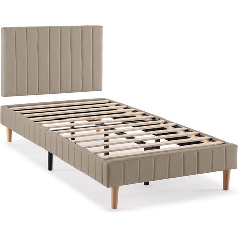 Base tapizada + cabecero Eris 90x190 cm Beige