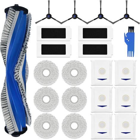 Zubehörset Kompatibel für Ecovacs Deebot T30 Pro Omni / T30 Omni Roboterstaubsauger Zubehör, 1 Hauptbürste, 4 HEPA-Filter, 4 Seitenbürsten, 6 Wischtücher, 6 Staubbeutel, Nicht für T30S (1/5)