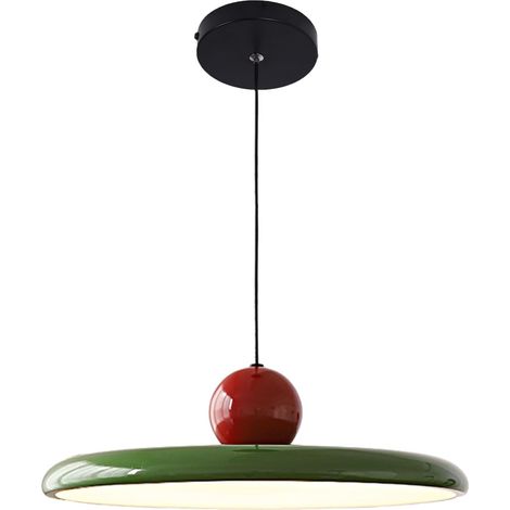 Moderne UFO-Pendelleuchte – 36W dimmbare LED-Hängelampe, höhenverstellbar mit 3 Farbtemperaturen, Acryl- und Metallleuchte für Esszimmer, Wohnzimmer, Café (Grün - 120 Zentimeter verstellbar) [Energiek