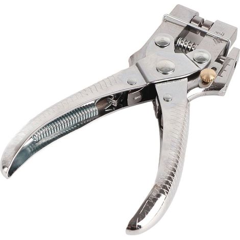 Pince à rivets avec perforateur pour trous de ceinture et 100 anneaux faciles à presser - Zinc allié et acier carbone (315g) (1/5)