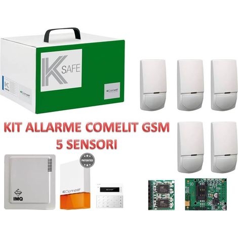 Kit allarme gsm Comelit 5 sensori e sirena VEDO10GSM kit completo
