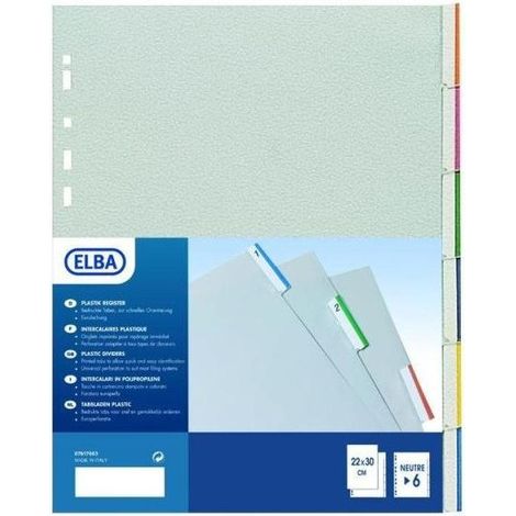 Elba 400006688 lengüeta de índice Polipropileno (PP) Multicolor