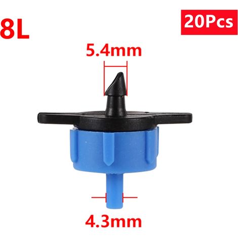 (20 pièces) Goutteur à compensation de pression 2 L/h, 4 L/h, 8 L/h, micro-irrigation pour jardin, verger, arrosage agricole, raccord de tuyau 20/100 pièces (1/5)