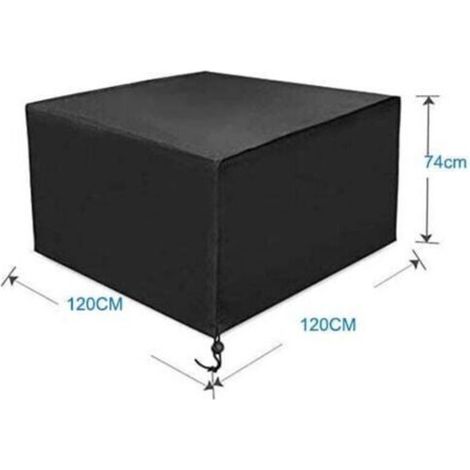 Garden furniture cover, large protective cover for square garden lounge set 120x120x74cm Black (1/3)