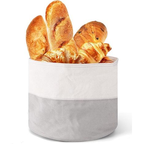 Cesta de almacenamiento ecológica, portátil, a prueba de polvo, 100% algodón, para desayunos, almuerzos y vacaciones (25 x 21,5 cm) (1/2)