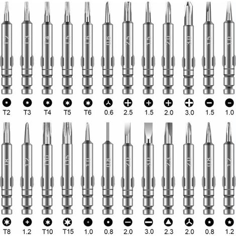 Kit de tournevis de précision 25 en 1, mini tournevis pour lunettes, téléphone, PC, montre, tablette, appareil photo, jouets (1/4)