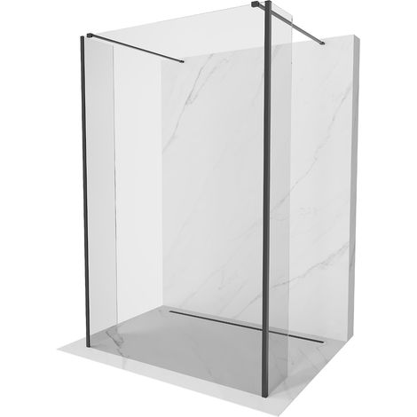 Mexen Kioto freistehende Duschwand 180 x 30 x 30 cm, transparent, schwarz - 800-180-030-222-70-00-03