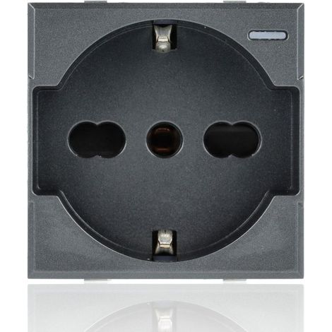 BTICINO HS4140/16 - Presa Standard Tedesco E Bipasso 10/16A 250 V Ac - Antracite - Axolute (1/2)