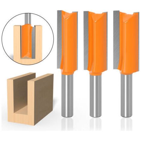 3-teiliges 8-mm-Nutfräser-Set, Holzbearbeitungs-Nutfräser, extra langer Nutfräser, Hobelfräser, Nutfräser