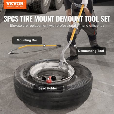 Levier Démonte Pneus Poids Lourds 571-622 mm Démonte Pneu Acier Barre Montage Démontage Manuel 3 Outils de Changement de Pneu Maint… (1/5)