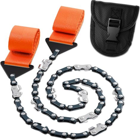 Scie à corde de survie portable pour branches jardin camping Compatible bois arbres acier dents sac compact (1/5)