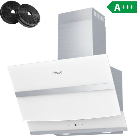 CIARRA 736NWH60 650 m3/h A+++ Kopffreie Dunstabzugshaube 60cm Kopffreihaube WIFI- APP Touch-Steuerung mit 2 Kohlefilter Abluft Umluft Weiß (1/5)