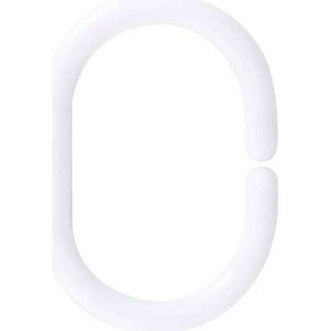 Lot de 100 Anneau Rideau de Douche en Plastique, C Crochet Rideau Douche, Anneaux Rideaux Douche pour Salle de Bain, Chambre à Coucher, Dressing (1/2)