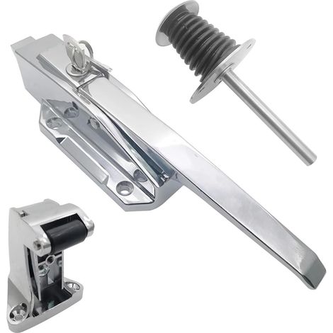 Freezer Door Handle Spring Lock Adjustable Freezer Handle Lock Set Full Lock Kit Door Handles (1/5 in 3/5 Inch (Offset)) (1/5)
