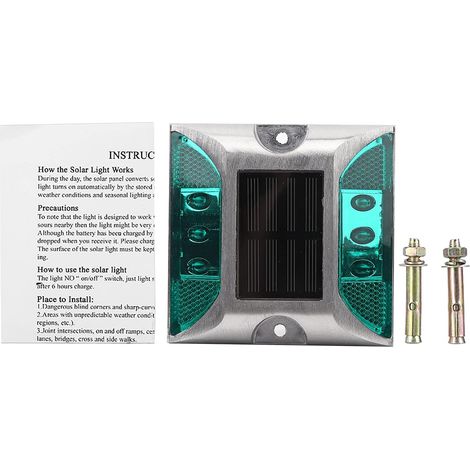 Lumière de goujon de route à 6 LED en aluminium moulé, lampe à énergie solaire extérieure pour route de voie (1/5)