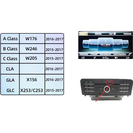 Modulo CarPlay wireless per Android Auto, funzionalità Bluetooth, facile installazione, per Mercedes Classe A, B e C NTG 5.0 (1/2)