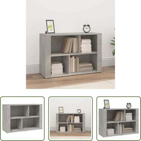 vidaXL Rangement livres - Buffet Gris béton 80x30x54 cm Bois d'ingénierie (1/5)