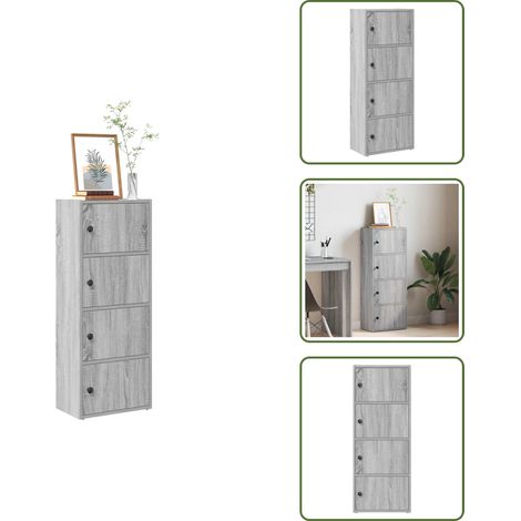 Bücherregal Grau Sonoma 40x24x102 cm Holzwerkstoff - Bücherregal - Bücherregale - Bücherschrank - Lagerschrank (1/5)