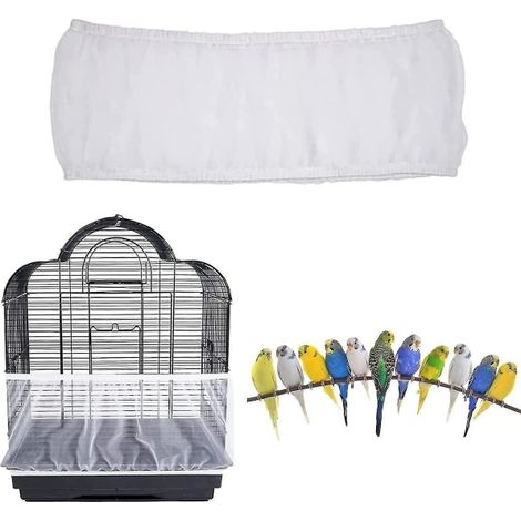 Housse de protection pour cage à oiseaux en nylon, filet anti-prédateurs, couvre-cage respirant et anti-poussière, blanc, taille unique, étanche aux débris (1/5)