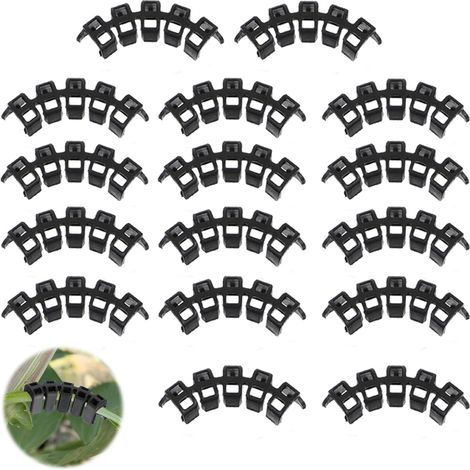 CCYKXA 100 Pieces Low Stress Plant Clips, Adjustable Low Stress Training Clips for Tomatoes, Cucumbers and Climbing Plants, Plastic Garden Stem Ties