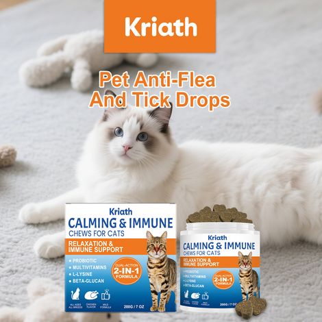 Cat chewable tablets, gentle ingredients for cat skin and coat care, pet grooming, and nutritional supplements -- 200g -- BIEMMEDUE (1/5)