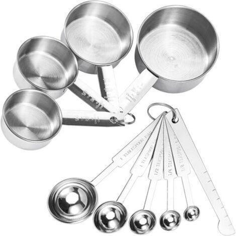 Messbecher-Set, Gramm-Messlöffel-Set, Messlineal, 10-teiliges Küchenmessset, geeignet zum Abmessen und Dosieren von Materialien