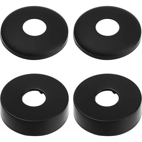 Rosette für Armaturen, Duscharmaturen, 4 schwarze Edelstahl-Rohrabdeckungen, Heizkörperrosette – Rosette für Duscharmaturen, Wasserhähne, Heizkörper