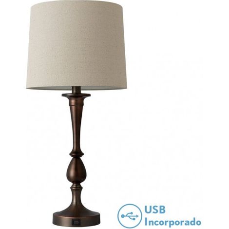 FAB 130871002 Khalifa1xe27 Bureau Marron 60´5x28x28 Cm Port Usb (1/5)