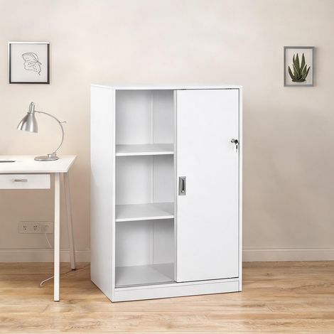 Meuble de rangement de bureau branco 80 x 40 x 120 cm (1/5)