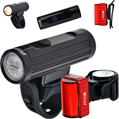 Set di luci per bicicletta anteriore + posteriore 600 LM USB prox hamal SET + zeta S 80 LM (1/5)