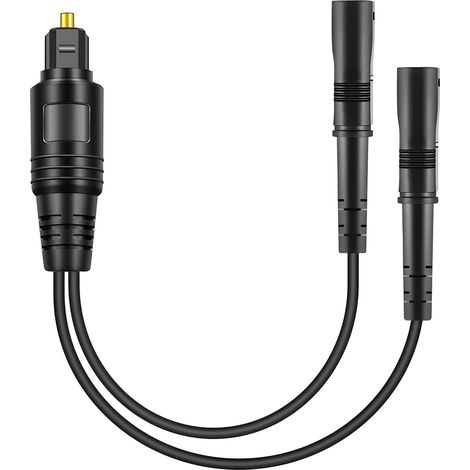 Répartiteur Toslink 1 entrée 2 sorties – Câble adaptateur audio optique pour signal numérique SPDIF, 1 x 3,5 mm vers 2 x 6,35 mm, compatible avec TV, lecteur Blu-ray, barre de son, amplificateur, home (1/5)