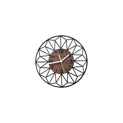 Reloj de pared silencioso de acrílico y madera de 30 cm (sin tictac) para sala de estar - Crezuo