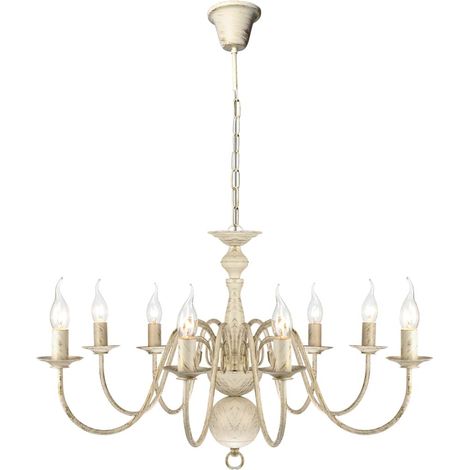vidaXL Lámpara de araña antique metal blanco 8 bombillas E14 (1/5)