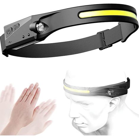 Lampe frontale LED à faisceau large, conception légère, lampe frontale rechargeable, résistante aux intempéries, lampe frontale alimentée par batterie