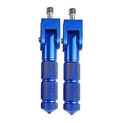 Paar Motorradpedale, Fußrasten, 8 mm, universell, klappbar, für Roller und Motorräder – blau (1/5)