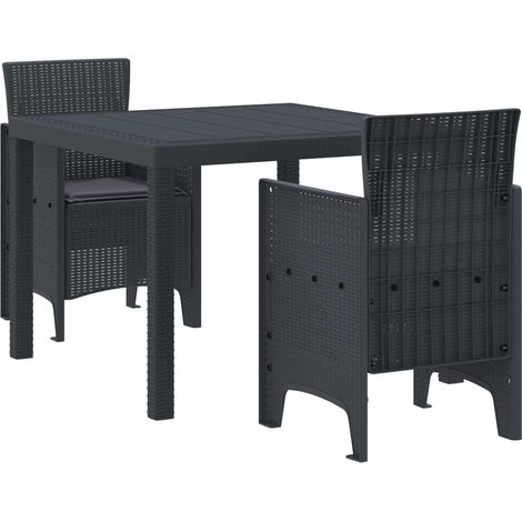 Maison Exclusive - Set da Pranzo per Giardino 3 pz Antracite Polipropilene (1/5)