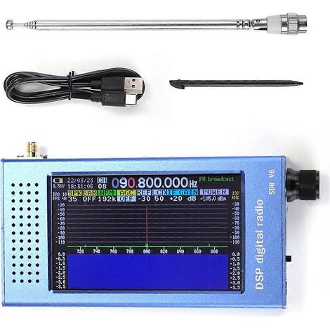 Le SDR V6 est une radio numérique à ondes courtes DSP dotée d'un écran IPS de 4,3 pouces, prenant en charge la réception radio sur toute la bande MW, SSB, CW et HAM. (1/5)