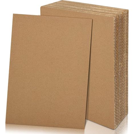 Pack of 20 Corrugated Cardboard, A3 Kraft Paper Thick Brown (1/5)
