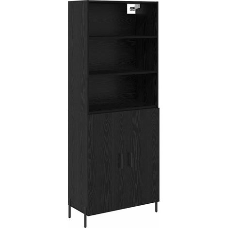 Maison Exclusive - Aparador alto Roble Negro 69,5 x 34 x 180 cm