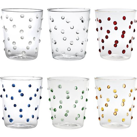 Bicchiere Zafferano Party Tumbler 45 Cl Set Multicolore 6 pezzi In Vetro
