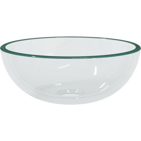 Lavabo vasque à poser Luxueux, Verre trempé Bac à laver, 30x12 cm Transparent OIB6809E