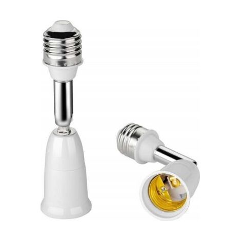 Lot de 2 adaptateurs d'extension de douille d'ampoule E26/E27 à 180 degrés, culot E26/E27 à E26/E27 à base moyenne réglable (1/4)