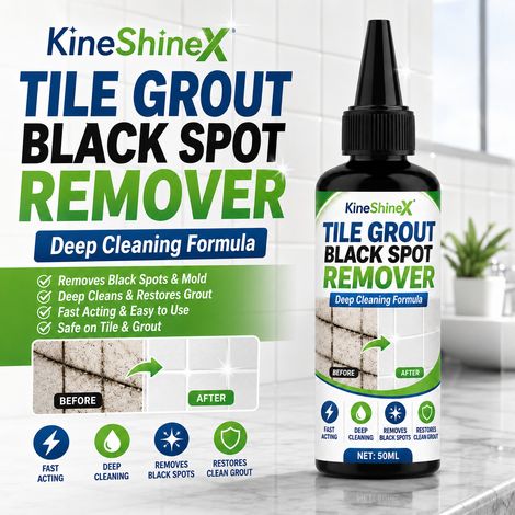 KineShineX wall black spot remover, tile grout remover, mold remover, and stain remover for cleaning floor tile gaps. (1/5)