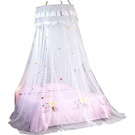 Moustiquaire ronde en dentelle pour lit, rideau de lit à motifs (1/5)