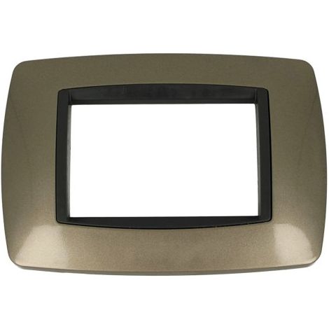 Placca Bombè Bronzo 503 3M Moduli Compatibile Living International (1/2)