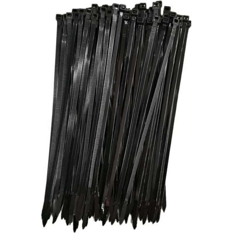 Plastic cable ties, 250 mm x 7.6 mm, cable ties, Rilsan nylon cable ties, cable ties 250 mm, black, set of 100 pieces (1/4)