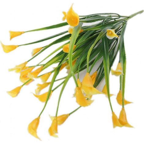 bouquet de 5 branches de calla artificielles, plante de table pour mariage, décoration intérieurejaune (1/5)